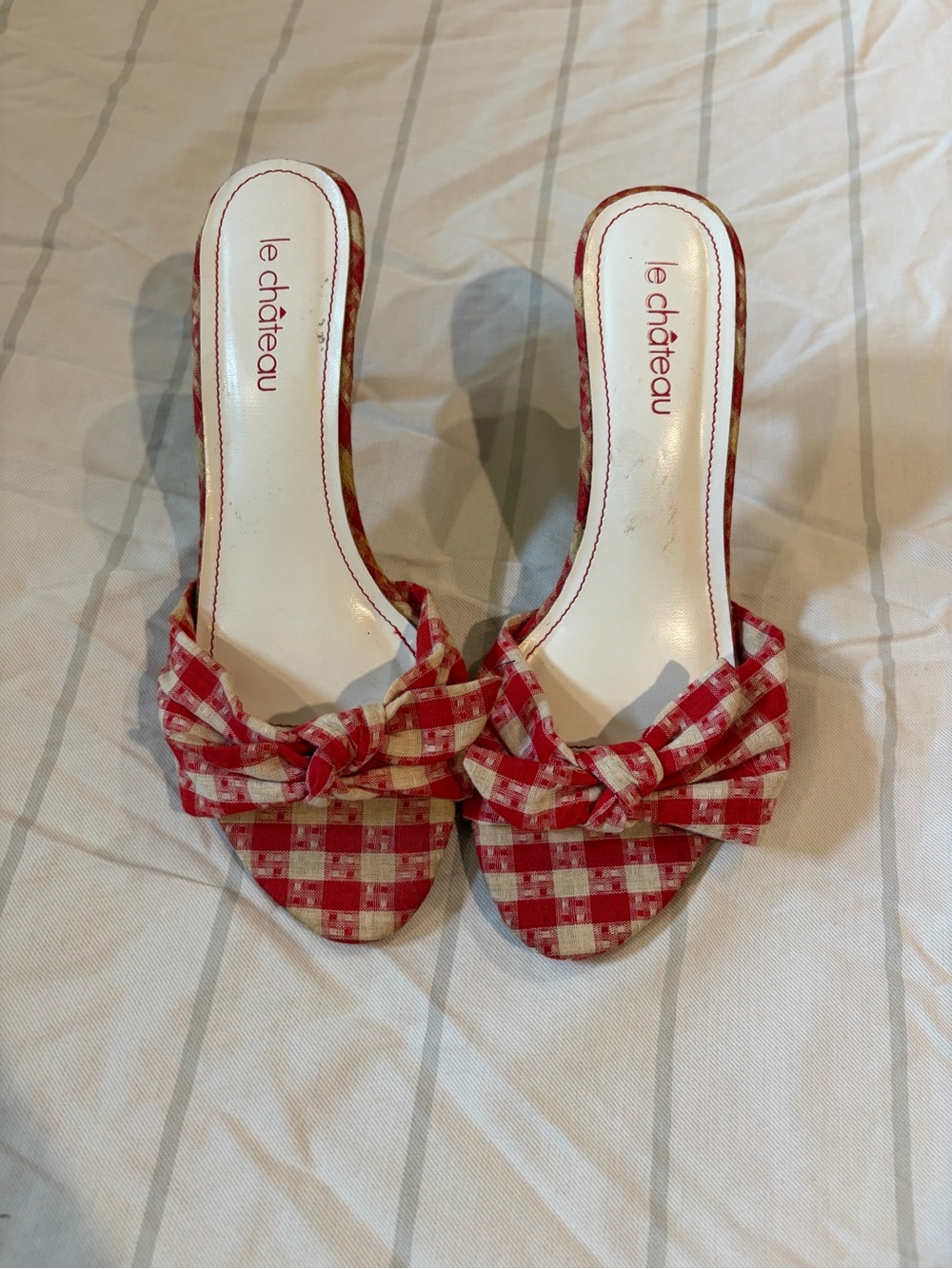 Le Château Red Gingham Kitten Heel